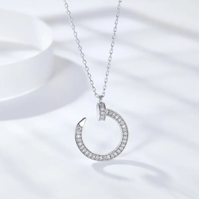 0.25ct Necklace Round Cut Pendant 18K Gold Plated 925 Sterling Silver Chain Fashion Jewelry