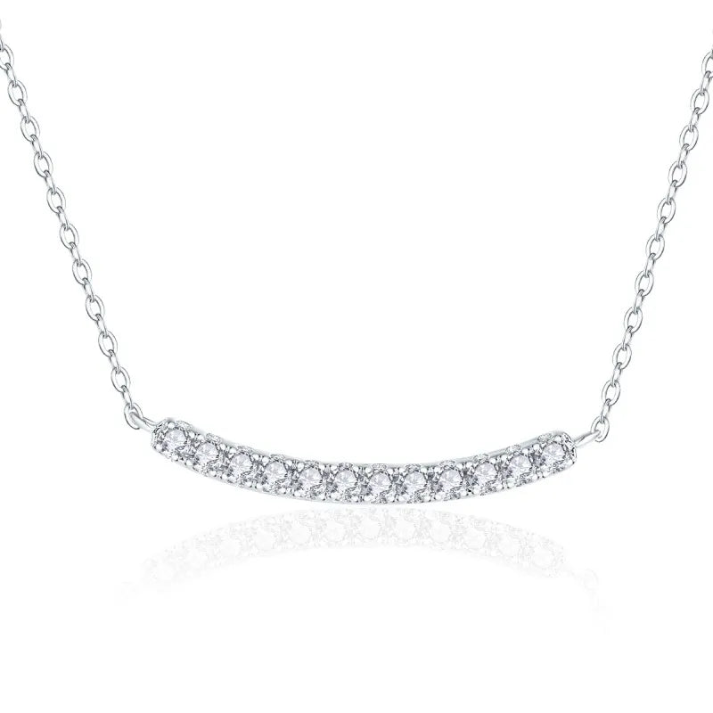 Moissanite Diamond 0.36ct Pendant Necklaces for Women Wedding Party Real 925 Silver Plated White Gold Fine Jewelry