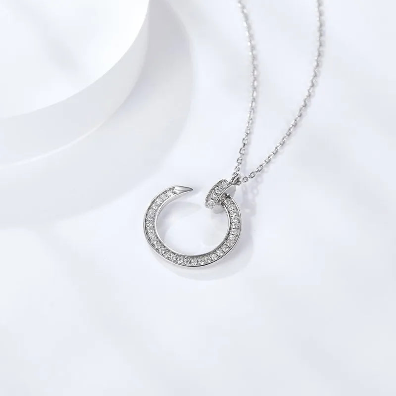 0.25ct Necklace Round Cut Pendant 18K Gold Plated 925 Sterling Silver Chain Fashion Jewelry