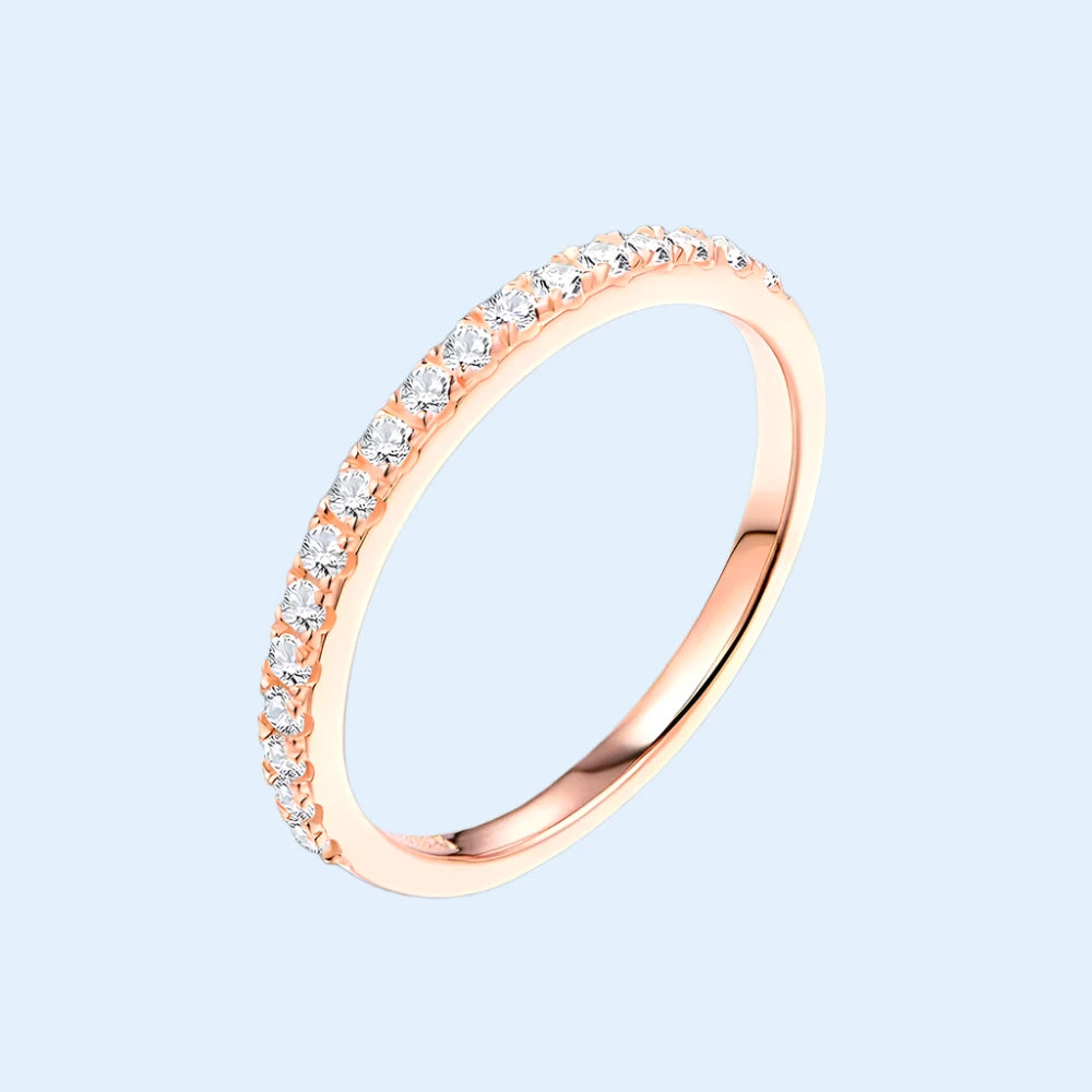 18K Rose Gold Plated Diamond Pass Test Round Excellent Cut Total 0.27 CT  Ring for Girls Cocktail Jewelry