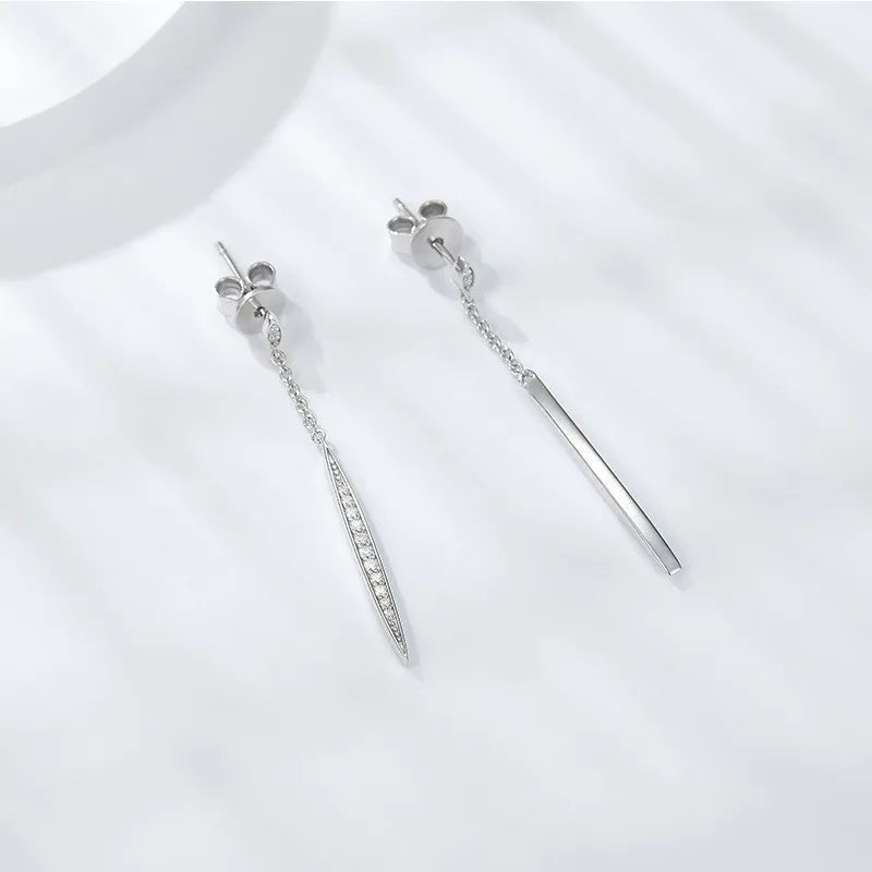 White Gold Plated Moissanite Stud Earring for Women Tassel Classic D Color Ear Stud Lab Diamond 925 Sterling Silver