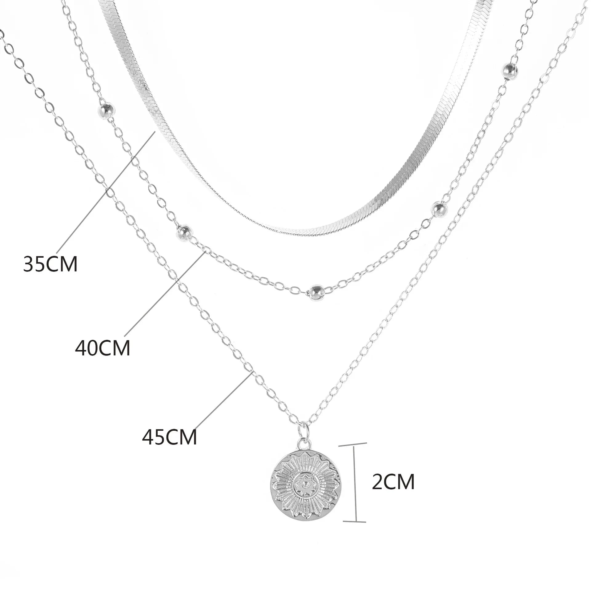 Fashion Multilayer Round Portrait Coin Pendant Necklace For Women Trendy Gold Plated Silver Color Choker Necklaces Jewelry